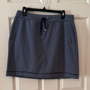 Navy Striped Mini Skort with Drawstring